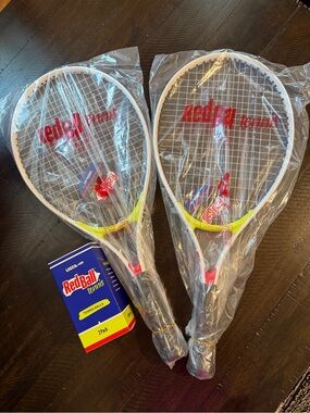 NWT RedBall Tennis Rackets (Pair) in white & yellow and 2pc tennis balls 🎾